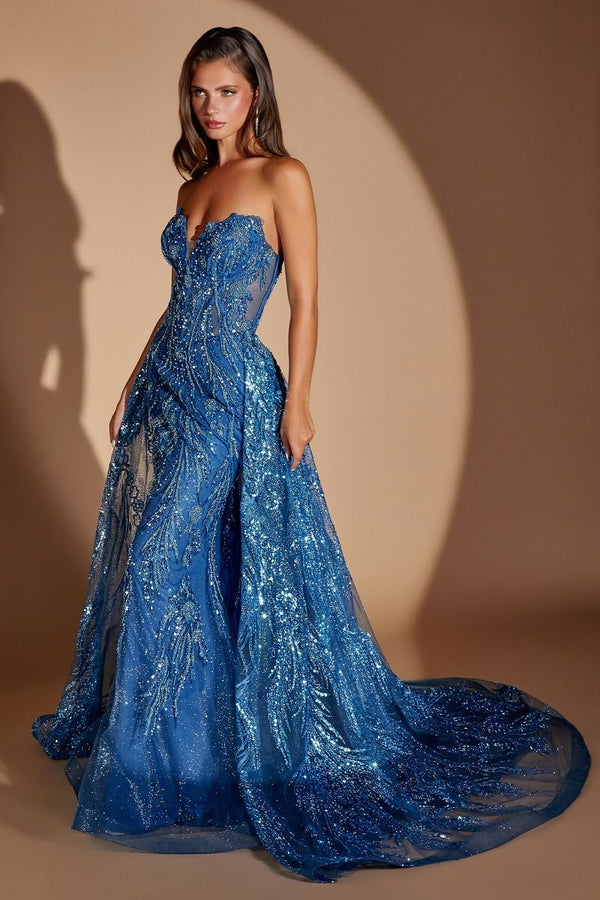 Ladivine Prom Evening Gown - Style CM393 in Blue