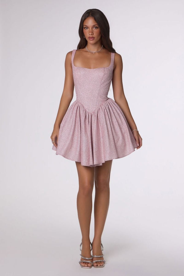 Ladivine Damas & Short Formal Dress - Style T738 in Light-Pink