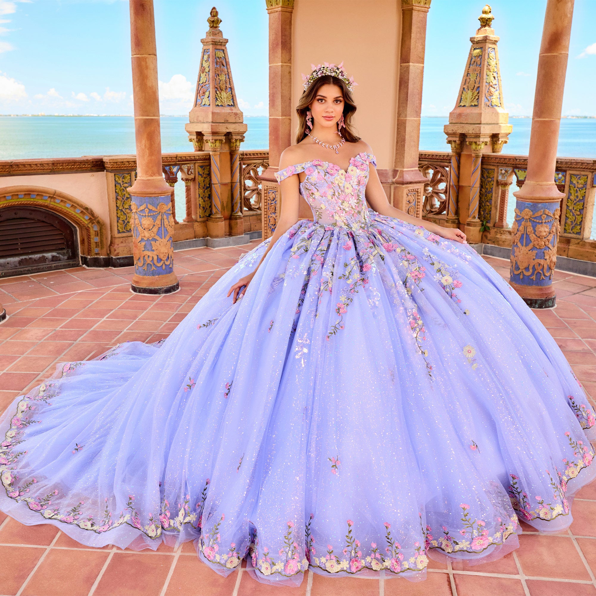 purple blue quinceanera dresses Lizluo Fiesta 56524