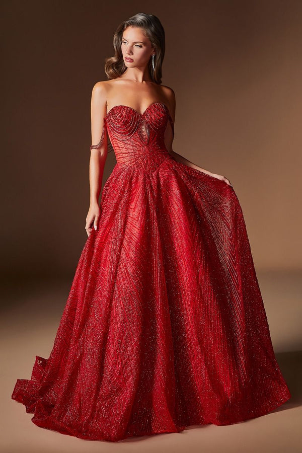 Ladivine Prom Evening Gown - Style J915 in Red-1