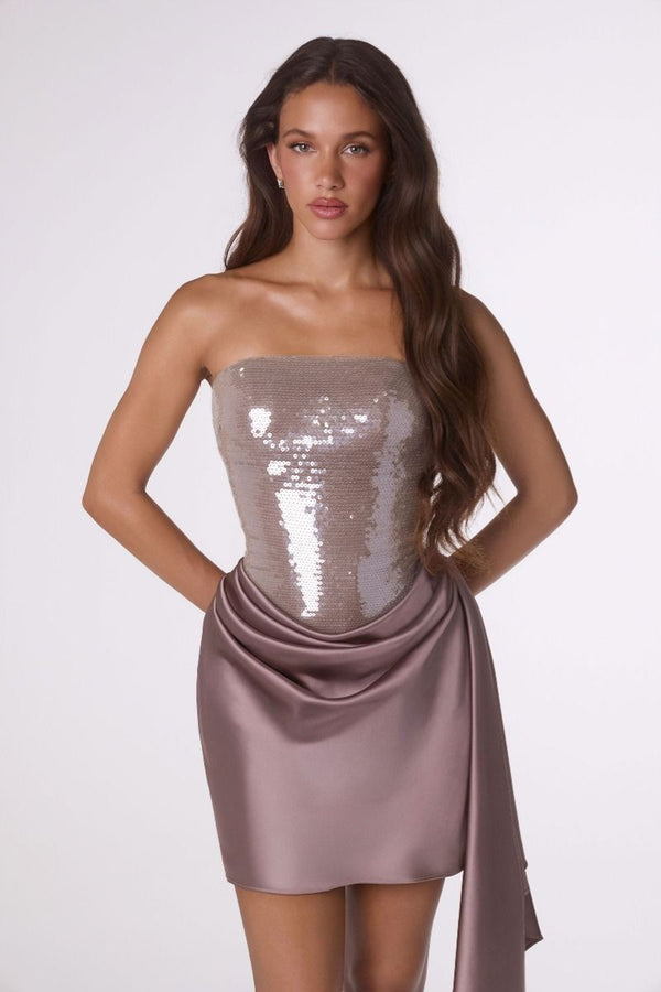 Ladivine Homecoming Cocktail Dress - Style T734 in Black-1