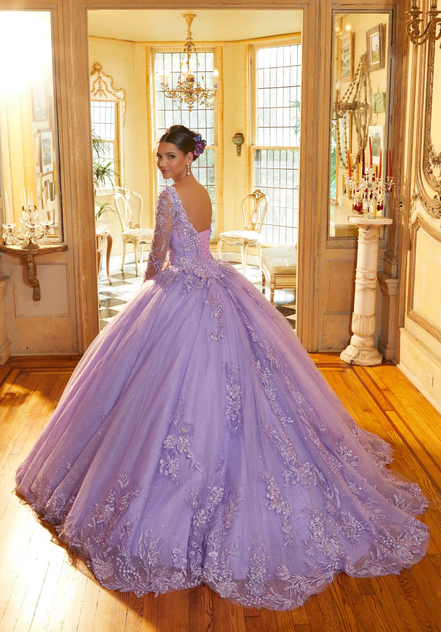 Bell Sleeve Quinceanera Dress by Mori Lee Valentina 34053