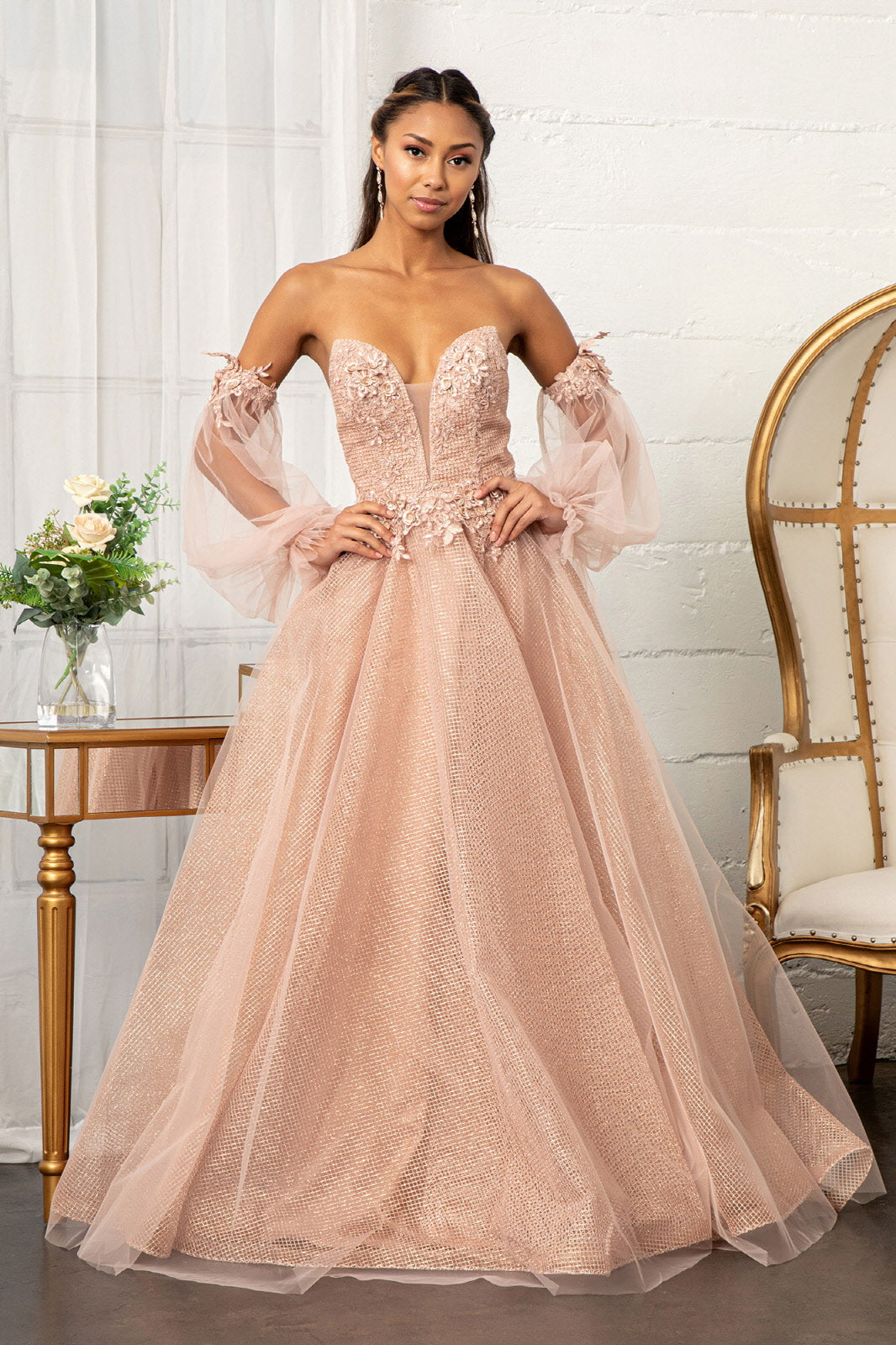 GLS by Gloria GL3015 Prom Dress - Rose Gold | NewYorkDress GLS by Gloria GL3015 Prom Dress - Rose Gold | NewYorkDress